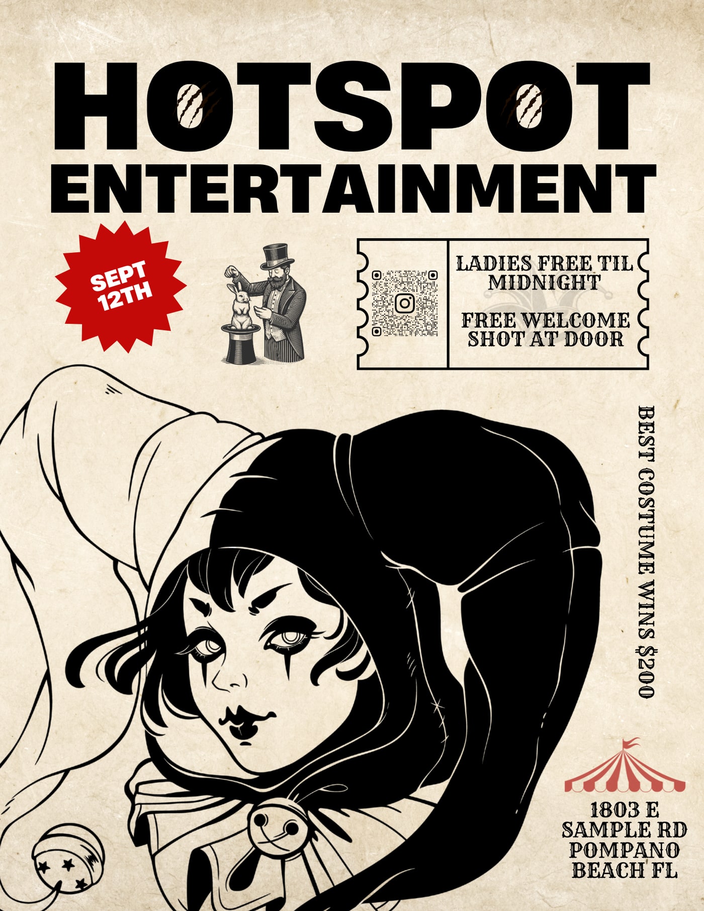 Hotspot Circus flyer: September 12, Pompano Beach